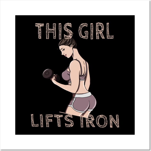 Bodybuilder Woman with Dumbbells Wall Art by Markus Schnabel